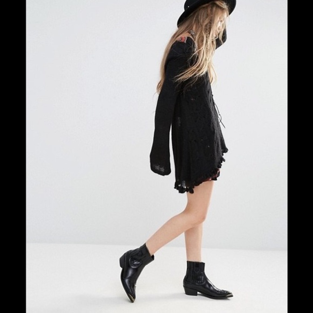 NWT Free People Waterfall Black Sweater - Picture 2 of 8